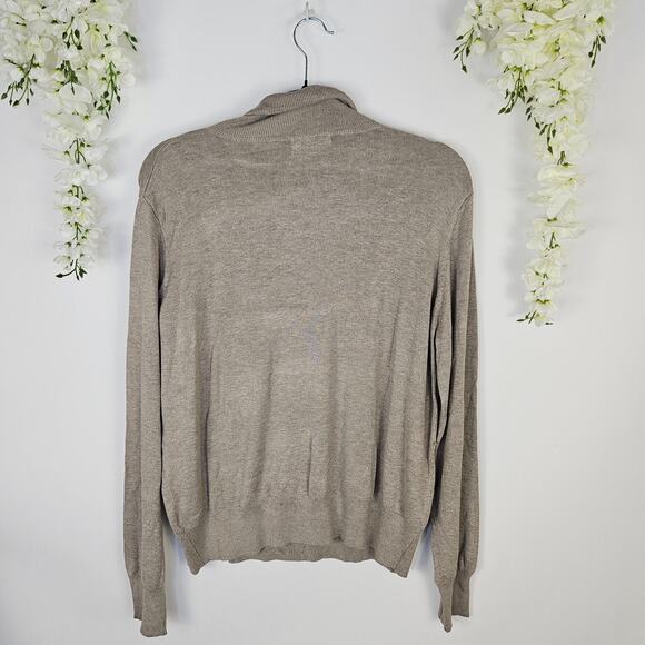 New H&M Slim Fit Knit Turtleneck Sweater Beige Fall Minimalist Comfort Casual XL - Picture 3 of 10